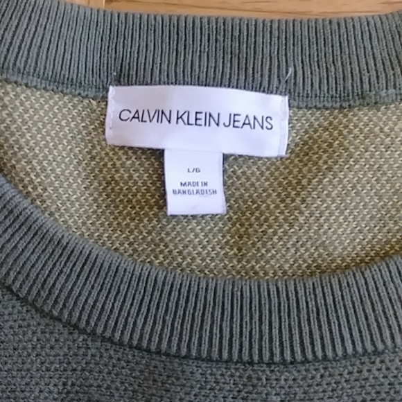 Calvin Klein jeans oversized khaki 100% cotton sweater L - Picture 4 of 8